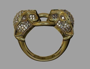 tigre anel leão jóia impressão prata imprimível gatinha malhado ouro puma gema diamante pingente brinco colar joalheria argolas 3d print model - Mito3D