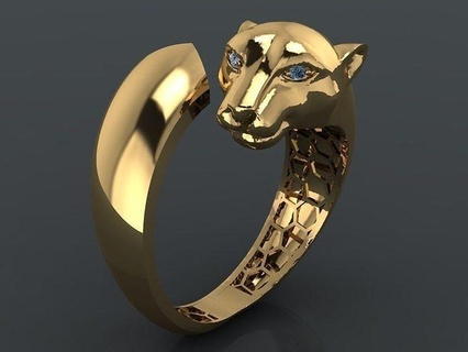 Tiger Ring Design Schmuck Gold Silber gestalten Kunst Geschenk Juwel Ringe 3d print model - Mito3D