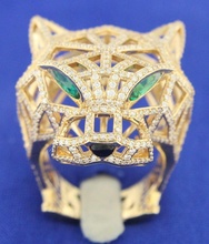 tigre squillare argento diamante gioielleria bianca oro anelli 3d print model - Mito3D