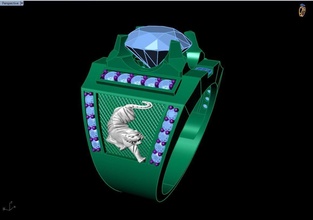 Tiger Ring Schmuck Gold Silber Diamant Luxus Design Juwel Mode Nashorn Matrix zbrush Platin Ringe 3d print model - Mito3D