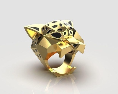 tiger ring 161 panther animal jaguar vintage cat jewelry luxury gold pantera puma original brand jewellery panter lion pear 3d rings 3d print model - Mito3D