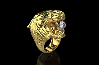 tiger ring 2 jewelry gold silver diamond engagement fashion jewellery bracelet wedding sapphire beauty brilliant jewel gem white rings 3d print model - Mito3D