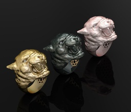anel de tigre jóias panther homem a mulher unissex o cad cam moda 3dprinter 3djewelry design freelance 3dmodelling pessoas luxo animais leão anéis 3d print model - Mito3D