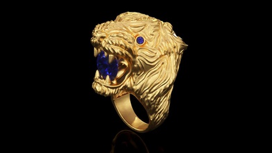 tigre anello r br 0004 gioielli brillante ciondolo usa il canada europa di fidanzamento matrimonio 14k design moda argento oro gioiello curve orecchino anelli 3d print model - Mito3D