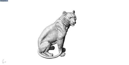 tiger scan art animal sculptures necklace decorative nature printable statue jeweler ring isolated cat studio desktop illustration stranded cute games toys game accessories 3d print model - Mito3D