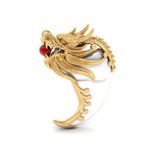 tiger teeth golden dragon ruby 1 jewelry gold jewel gem precious charm clothing other 3d print model - Mito3D