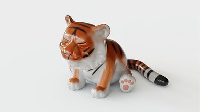 tigre brinquedo 2 fofa estatueta gato cerâmica leão criança gatinha suave Urso pelúcia felino desenho animado Toque baixar escultura animal estátua jogos brinquedos 3d print model - Mito3D