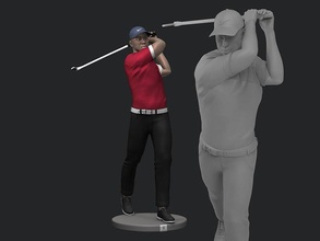 kaplan odun 3d yazdırılabilir 1 golfçü golf pga profesyonel kuş keçi majör usta turnuva karakter adam insan erkek heykel sanat heykeller 3d print model - Mito3D