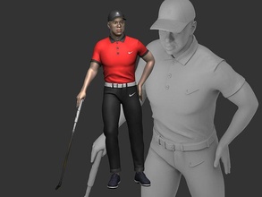 kaplan Odun 3d yazdırılabilir 2 golfçü golf pga profesyonel kuş keçi majör usta turnuva karakter adam insan erkek heykel Sanat heykeller 3d print model - Mito3D