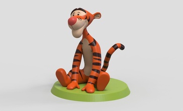 tigger winnie pooh 3d impresión modelo disney dibujos animados tigre disneyland estatua figura escultura 3dprint 3dprinting coleccionable imprimible juegos juguetes 3d print model - Mito3D