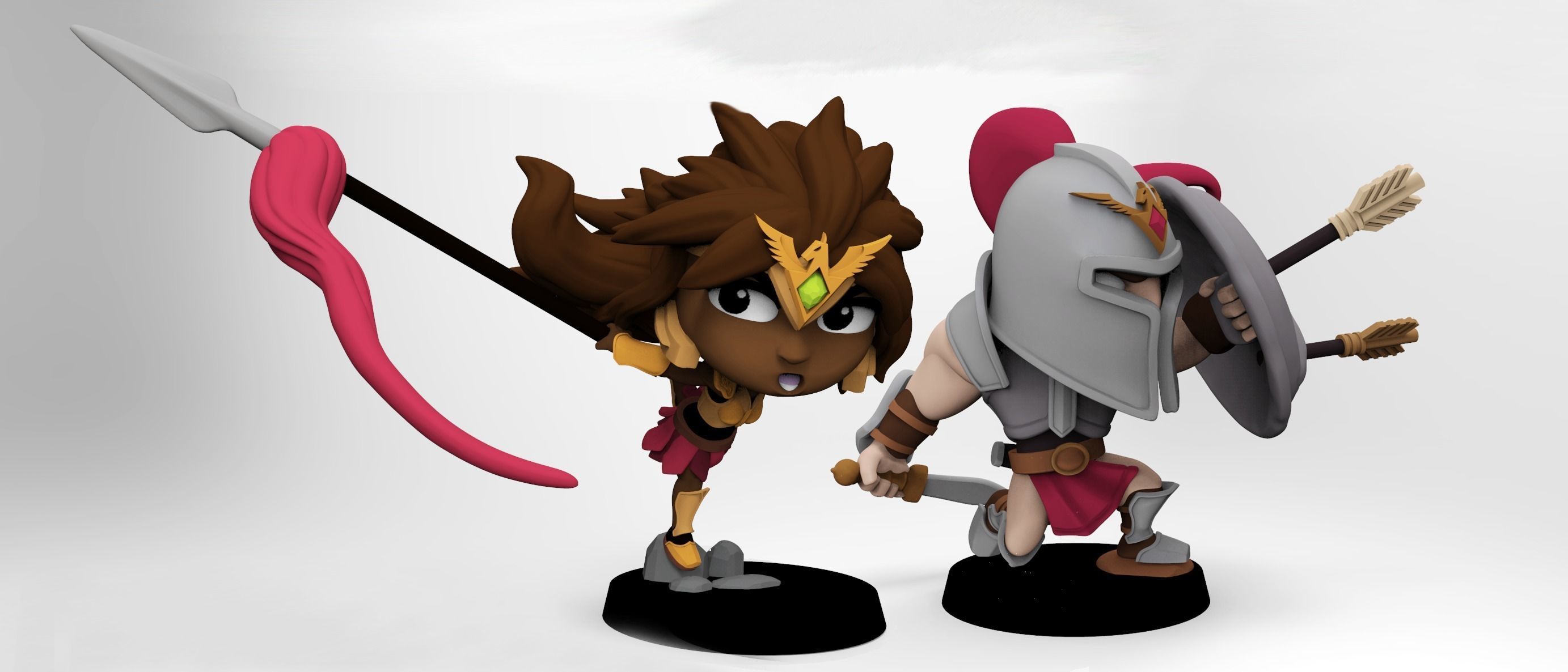 tigre y eufrates chibi legendas personagem aventureiro trojan espartano soldado anime toon desenho animado manga amazonas maravilha mulher masmorra jogos brinquedos borda 3D print model - Mito3D