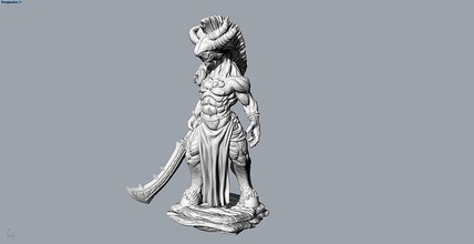 tikbaran animal characters game printable sculpture decorative goblin mage mesh electronic art statue sword mythology illustration ancient religion vertical science engineering 3d print model - Mito3D