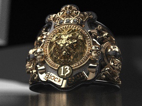 timati leon-ring - Replik Schmuck leon ring Replikat fans Sänger Darsteller Stern majestic idol Promi Geschenk Ringe 3d print model - Mito3D