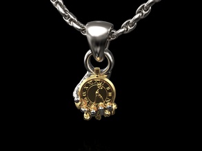 temps is or bijoux pendentif main sculpture l'horloge montres art bras platine imprimable précieux argent bijou pendentifs 3d print model - Mito3D