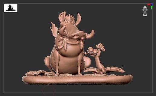 Timon Pumbaa 3d drucken Modell Spielzeuge Spielzeug Charakter Tier Löwe König Pelz Karikatur Fantasie Disney Kunst Pumba Spiele Tiere 3d print model - Mito3D