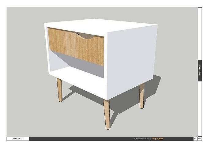 klein tabelle illustration möbel holz innere hölzern box kaffee haus 3D print model - Mito3D