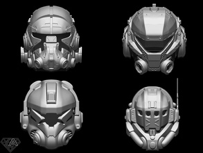 queda titan piloto capacetes conjunto titã mascarar capacete airsoft cosplay guerreiro cavaleiro invasor avião robô sci fi scifi voar jogos brinquedos acessórios 3d print model - Mito3D