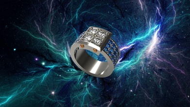 titanium ct rose gold ring diamond wedding jewellery gem gemstone emerald amethyst ruby jewelry rings 3d print model - Mito3D