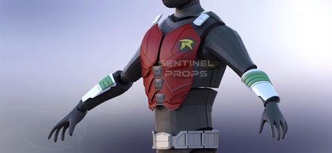 titans robin jason todd armor batman armour cosplay costume redhood red hood dc comics comicbook chest gauntlet greaves belt equipment fashion 3d print model - Mito3D