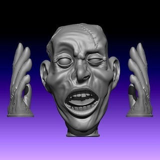 trompet eldiven zombi 001 kukla 3dprinting impresion3d kuklacı kuklası Sanat Arte Eskültür heykel heykeller 3d print model - Mito3D