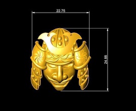 tj 51 3d golden samurai ring pendant watch decor jewelry diamond gold precious jewel genius symbol versace other 3d print model - Mito3D