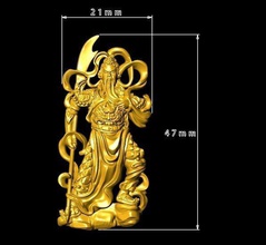 tj 52 3d golden guandu statue art gold jewel gem precious engagement diamond jewellery sculpture brillant lucky charm sculptures 3d print model - Mito3D