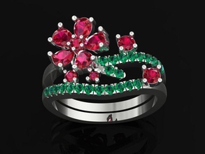 tj 57 3d platina mulheres anel jóias jóia gem diamante precioso o engajamento de casamento pedra preciosa roupas a moda senhora anéis 3d print model - Mito3D