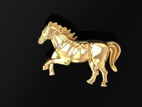 tj 63 3d-Goldenes Pferd-Dekor-Uhr-Anhänger-ring Schmuck Anhänger droplight gold Platin Silber golden ring Uhr Dekor Haus Haushalt Möbel - 3d print model - Mito3D