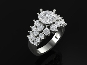 tj 65 3d bianca oro diamante squillare gioiello gemma prezioso fidanzamento nozze gioielleria platino pietra preziosa zaffiro brillante capi abbigliamento diamanti anelli 3d print model - Mito3D