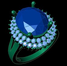 6 diamant bague bijou gemme précieux engagement mariage bijoux platine saphir rubis émeraude améthyste topaze grenat lapidaire anneaux 3d print model - Mito3D