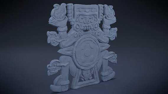TlantCuhtli azteco divinità antico maya tempio rovinare tomba piramide Messico archeologia vecchio scultura statua monumento storia storico Dio mexica decorazione arte sculture 3d print model - Mito3D