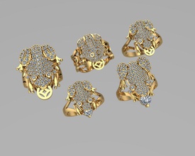 sapo rã anéis de ouro nn082 jóias sorte moeda anel prata platina presentes apresenta modelos as meninas garota mulheres aniversário aniversários o engajamento luxo especiais 3d print model - Mito3D