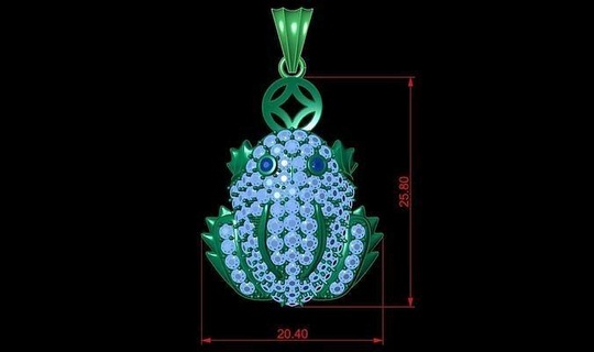 karakurbağası kolye takı elmas chan kurbağa Erkeklerin mücevher altın gümüş bilezik yakut garnet zümrüt lüks toplu inci 3d print model - Mito3D