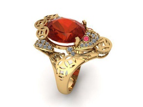 crapaud anneaux bijoux le platine de luxe shining pendentif les 3d print model - Mito3D