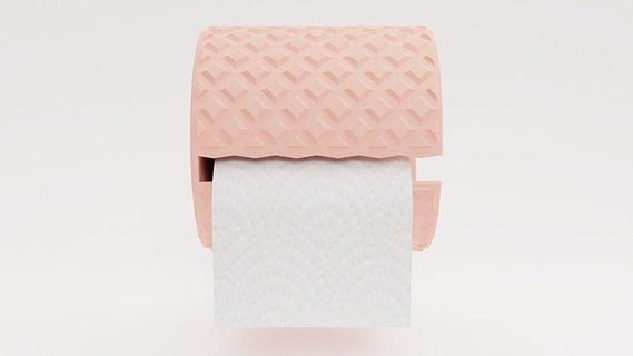 toilet paper holder decorative cover easy house support suport texture interior decoration pink bathroom 3d print model - Mito3D