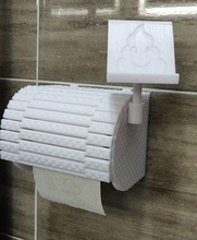 toilet paper holder cover phone support suport texture house bathroom 3d print model - Mito3D