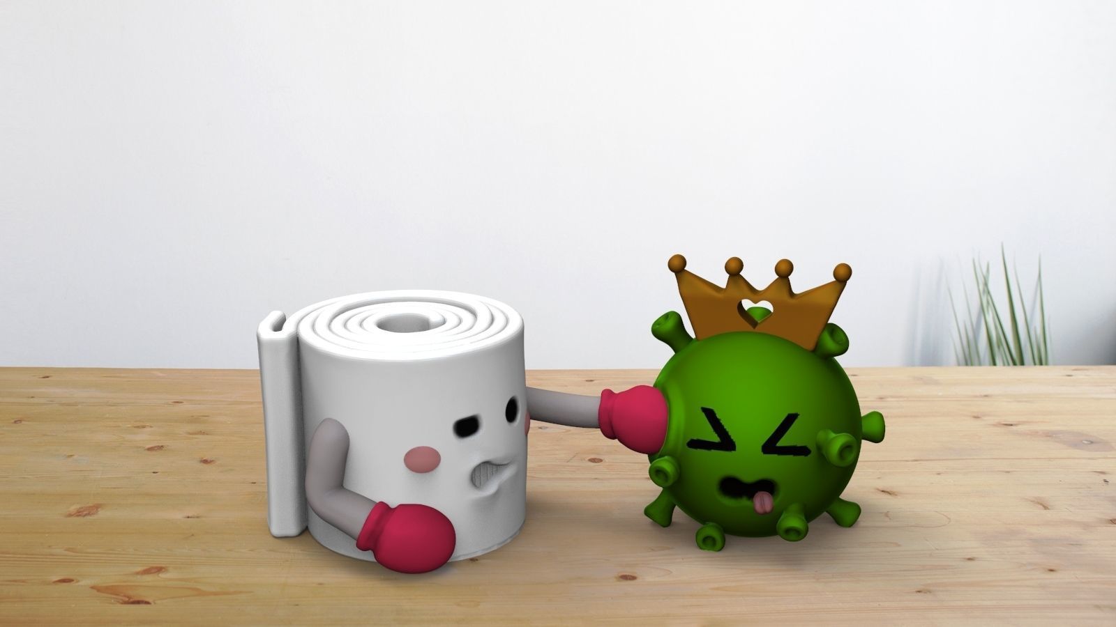 toilet paper vs covid19 easy printing covid coronavirus funny enfermedad games toys game accessories 3D print model - Mito3D