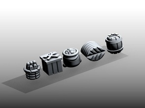 tokens negro flota caja hojas cesta bolso barril simbólico recurso juegos juguetes tablero 3d print model - Mito3D