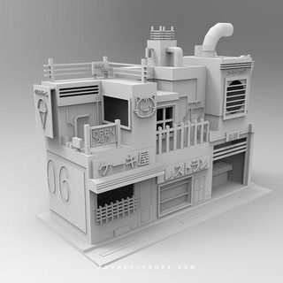 tokyo st - 3d printed neighborhood diorama 3dprinting house interior miniature dollhouse games toys 3d print model - Mito3D