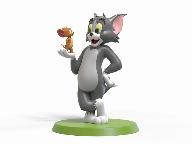 tom jerry 3d drucken spielzeug charakter ratte 3dprint druckbar statue zahl sammlerstück 3dprinting karikatur spiele spielzeuge katze klassisch 3D print model - Mito3D