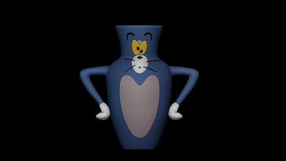 vase drôle formes jerry Tom Jerry art amusantes Warner Bros tomvase dessin animé sculpter sculptures 3d print model - Mito3D
