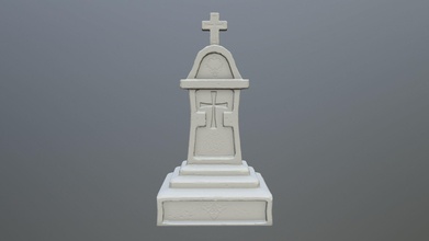 tombstone 1 print tomb skull wall grave sepulcher stone mossy post headstone gravestone games toys game accessories 3d print model - Mito3D