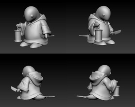 tonberry 3d stampa modello carattere tenendo coltello fantasia arte miniatura miniature stampabile scultura statua giocattolo mostro figurine passatempo fai 3dprint sculture giochi giocattoli 3d print model - Mito3D