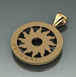 Tondo Güneş kolye model 1673 Bvlgari yüzük küpe Kolco sergi dlya Pechati 3dmodel yazdırılabilir moda gümüş platin mücevher takı yüzükler dekorasyon 3d print model - Mito3D