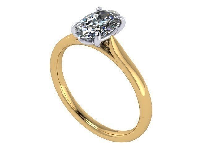 Ton Solitär Ring Diamant golden Silber Schmuck Ringe 3D print model - Mito3D