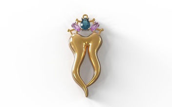 tooth crown pendant jewelry printable cnc milling jewellry jewel gold teeth dantist gem pendants 3d print model - Mito3D