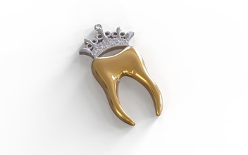 tooth pendant jewelry printable cnc milling jewellry jewel gold teeth crown dantist gem dimond pendants 3d print model - Mito3D