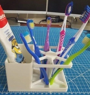 cepillo dientes soporte pasta dental 3d impresión modelo equipo herramienta diente portapastas casa baño 3d print model - Mito3D