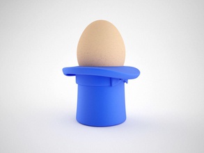 şapka yumurta fincan yumurta kabı mutfak ev tophat hediye tasarım sanat plastik yazdırılabilir yemek baskı kulp destek 3d print model - Mito3D