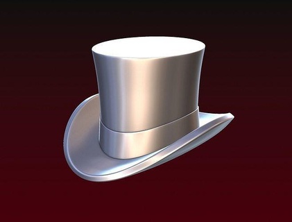 topo chapéu roupas cartola mobília traje moda boné cilindro cabeça Projeto personagem 3d print model - Mito3D